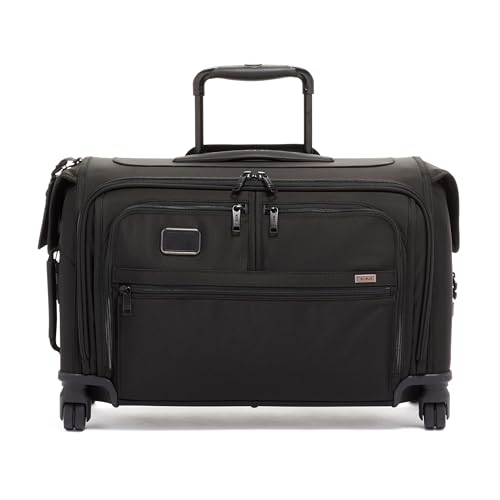 TUMI - Alpha Garment 4 Wheeled Carry-On - Garment Compartment Fits 6 Suits or Dresses - Carry On Luggage for Travel - Black