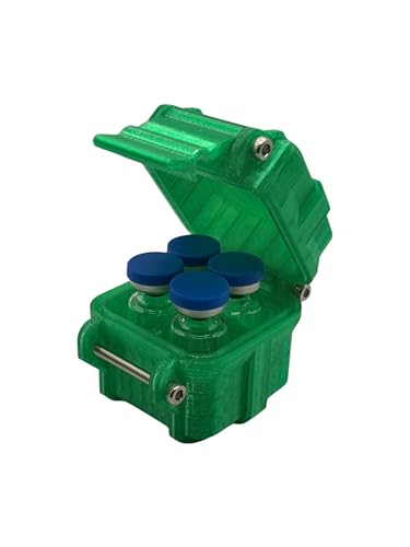 3mL peptide Vial Holder Case – Secure Storage Solution 4 Slots (17mm vials) (Translucent Green)