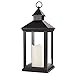 Bright Zeal 14" TALL Vintage Decorative Lantern with LED Candle (BLACK, Batteries Included) - Outdoor Lanterns Decorative Hanging Candle Lantern with LED Candle Timer - Vintage Lanterns for Wedding