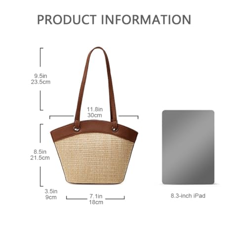 Bolso playero retro tejido estilo francés pequeño para mujer miniatura 3