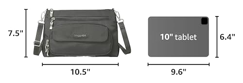 Image of Baggallini Original Everyday 11x7.5 Crossbody Bags Rfid Protected Lightweight Nylon Zippered Travel Purse