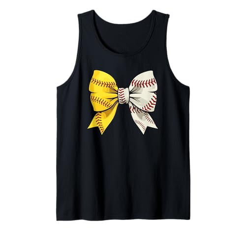 Baseball Softball Coquette Bow for Women Softball Mama Camiseta sin Mangas