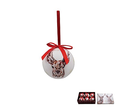 The Leonardo Collection Winter Stag Christmas Baubles (Set 6 Boxed)