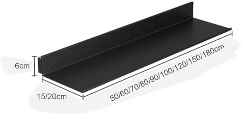 LED Floating Wall Shelf with Built-in Lights - Modern Black Display Shelf for Home, Bathroom & Bar - Light-Up Decorative Shelving Unit 50x15x6cm for Stylish Organization image 2