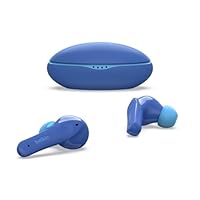 Belkin SOUNDFORM Nano, True Wireless Earbuds, 85dB Limit for Ear Protection, Online Learning, IPX5 Sweat and Water Resistant, 24 Hours Play Time for iPhone, Galaxy, Pixel and More, Blue (PAC003btBL)