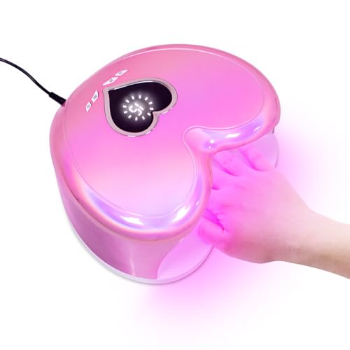 FRUJCDKI UV LED Nail Lamp, Nail Dryer 96W Gel Polish Curing Lamp for Gel Nail Polish Kit Nail Art Accessories Pink (Pink)