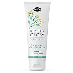 ShiKai Healthy Glow Microbiome Gel Face Cleanser (4oz) | Vitamin C for Even Skin Tone | Gentle for Daily Use | Nourish & Hydrate Dry Skin