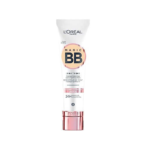 L'Oréal Paris 5-in-1 Wake Up and Glow C'est Magic BB Cream Teint-Optimierer, Universelle 24-St.-Feuchtigkeitspflege, LSF 20