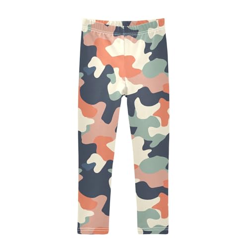 Camouflage Colored Girls Casual Leggings for Kids Printed Long Pant Bottoms Stretch and Soft