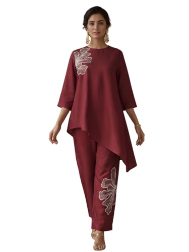 Image of Women's Sequin Embroidered Chanderi Co-ord Set Traditional Style