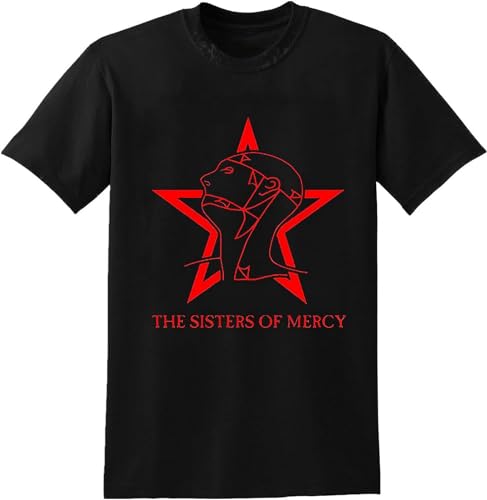 Photo de Sisters of Mercy Red Logo T-Shirt Cotton Casual T-Shirt Black Tee Black T-Shirt Graphic Unisex Tee Shirt Black 3XL