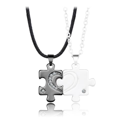 ZKSXOA Collana Puzzle Anima Gemella,2 Collane di Amore Corrispondenti,Regalo Romantico per Coppia Lui Lei Fidanzato Fidanzata,Regalo per San Valentino, Anniversario e Natale