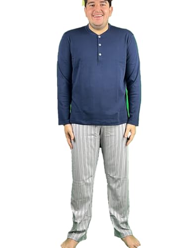 Linclalor Pijama para hombre de algodón cálido, art. 92826-52, azul