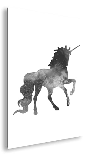 Impression licorne galaxie grand format 90x60 cm tableau cadre bois