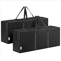 JEMIDI 2x Aufbewahrungstasche Auflagentasche für Gartenauflagen - 125x30x50cm - Gartenmöbel Polster Stuhlauflagen Aufbewahrung mit Griff & Reißverschluss - Schwarz