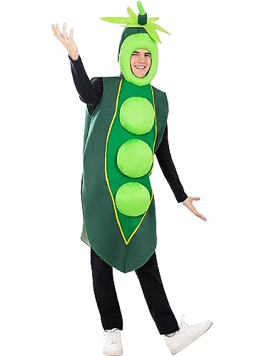 Funidelia | Disfraz de guisante para hombre y mujer Comida, Bebida - Disfraz para adultos y divertidos accesorios para Fiestas, Carnaval y Halloween - Talla única - Verde