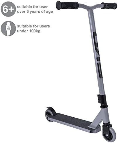 EVO Viper Stunt Scooter | Beginner, Intermediate And Pro Stunt And Trick Scooter | Freestyle Stunt Ramp Scooter With TPR Handle Grips | Triple Bolt Clamp 360 Spin Stunt Street Scooter | 6+