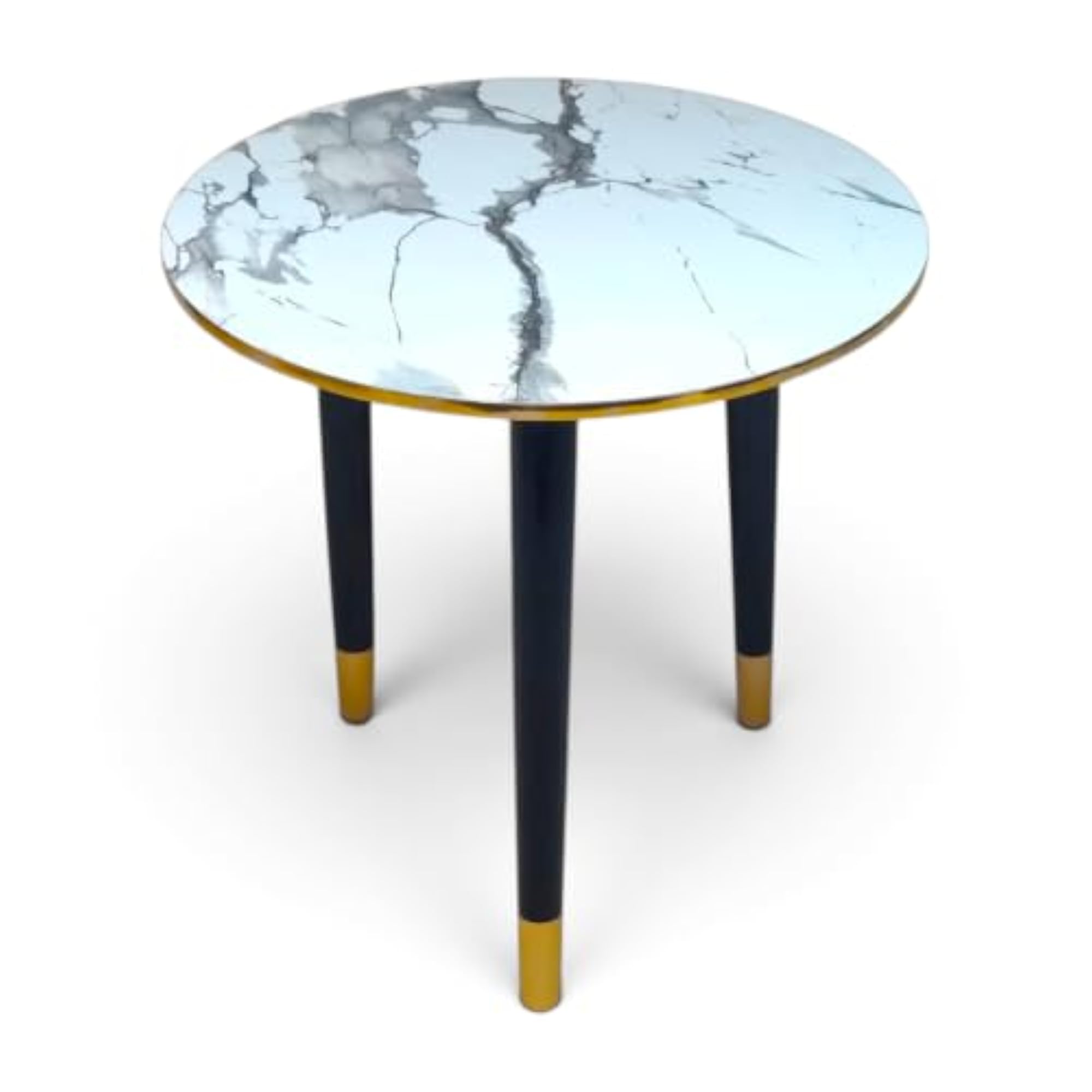 Pine Wood Bedside Table with Round Sunmica Top