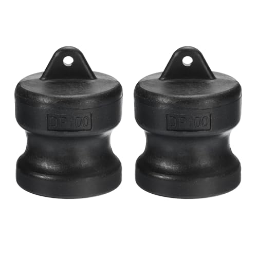 uxcell Poly Cam Lock Fittings, 2 Pcs 1" Part DP Dust Plug Cam Groove Hose Fittings Polypropylene Cam Lock Fittings, Black