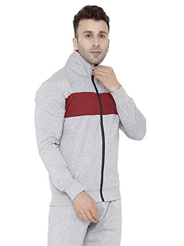 Image of CHKOKKO Fleece Men Winter Sports Running Zipper Collared Neck Stylish Jacket