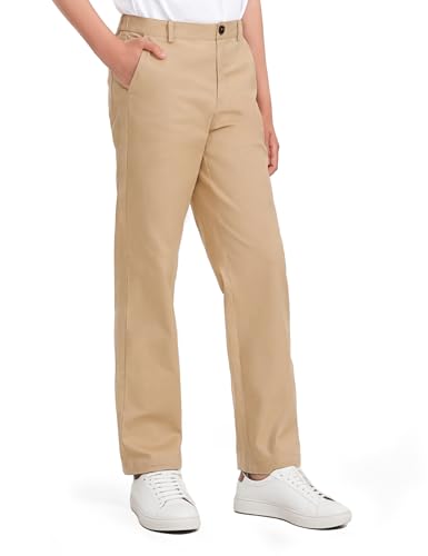 KEREDA Boys School Uniform Pants Flat Front Dress Pants Twill Pull on Adjustable Waist Pant2