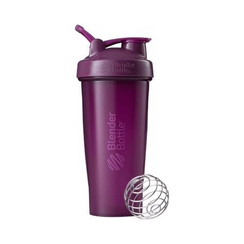 BlenderBottle Classic Shaker Bottle Perfect for Protein Shakes and Pre Workout, 28-Ounce, Plum