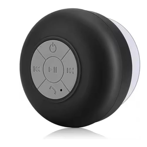 Caixa de Som Bluetooth à Prova D'água Alto-falante Portátil com Ventosa Som Estéreo para Banheiro Piscina e Área Externa (Preta)