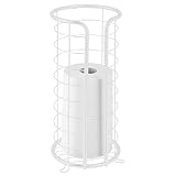 mDesign Metal Free Standing Toilet Paper Organizer Stand, 3 Rolls of Jumbo Toilet Tissue Storage,...