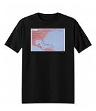 100% Cotton T-Shirt, Atlantic Ocean Hurricane Tracking Chart NOAA 1995