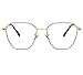 Unisex Glasses Frame Fashion Gold Black Polygon Full Frame Decoration Prescription Glasses
