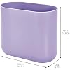 IDesign Small Oval Trash Can - Charcoal Gray, Compact For Bathroom, Office, Or Bedroom - View #4
