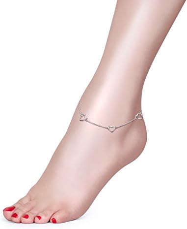 DAOCHONG Anklet for Women S925 Sterling Silver Adjustable Foot Heart Lotus Infinity Moon Srars Flower Pearl Multilayer Layered Ankle Bracelet Beach Jewelry - Image 2