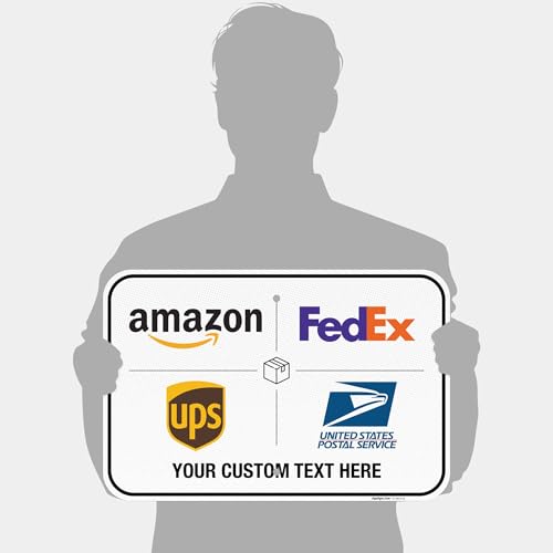 Image of Custom Package Delivery Sign, Delivery Instructions, 12x18 Inches, 3M EGP Reflective .063 Aluminum, Fade Resistant, Made in USA by Sigo Signs