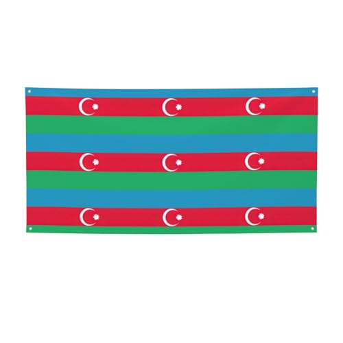 Flagge von Aserbaidschan bedruckte hängende Partyflagge, wetterwiderstandsfähiges, dekoratives Banner für romantischen Urlaub