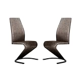 duehome | Pack 2 Sillas de Comedor, Salon o Cocina, Silla Tapizada en Tela Jarama Color Marengo, Modelo Rin, Medidas: 45 cm (Ancho) x 64 cm (Fondo) x 100 cm (Alto)