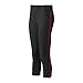 Mizuno Women's Select Belted Piped Pant (Black/Red, Small)
