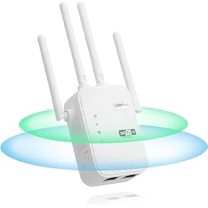 2024 WiFi Extender Signal Booster Repeater for Home Cover Up to 12805 sq.ft Dual Band 5GHz/2.4GHz WiFi Signal Strong Penetrability 100 Devices 4 Modes Antennas 360° Full Coverage with Ethernet Port