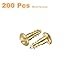 uxcell Wood Screws M3.5 x 12mm Slotted Round Head Copper Self-Tapping Screw for DIY Woodworking Home Industry 200 Pcs