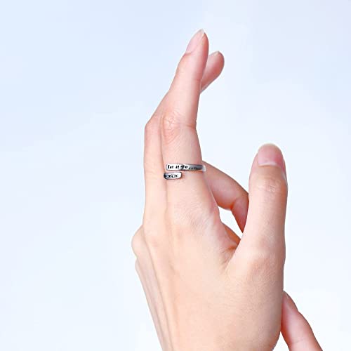 Ejalen 925-Sterling-Silver Inspirational Keep Going Rings Let It Go Rings Adjustable Wrap Encouragement Arrow Ring Jewelry Inspirational Gifts For Women Men Teens Girl #TOP6