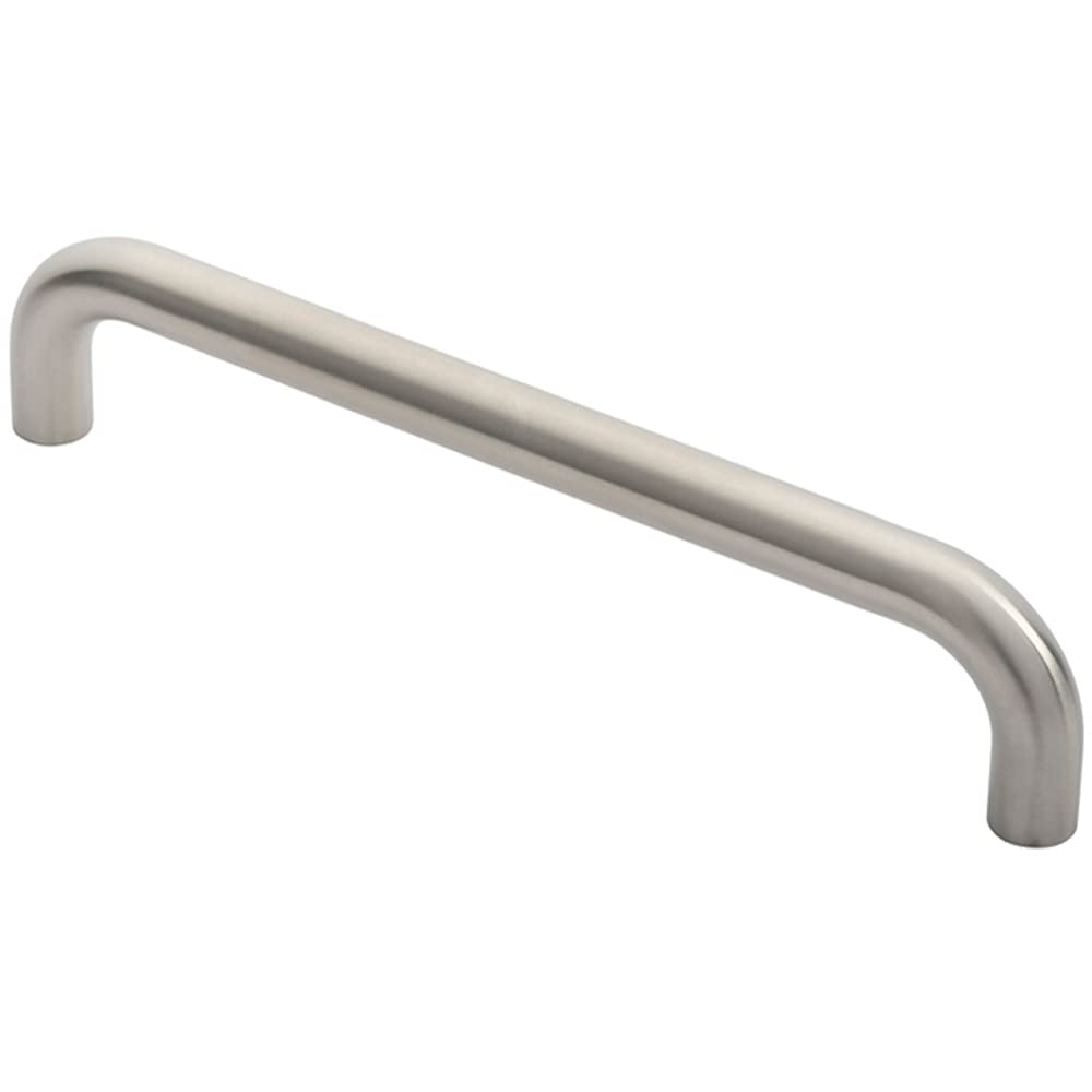 Loops Satin Stainless Steel Round D Bar Door Pull Handle - 322 X 22Mm - 300Mm Fixing Centres - Satin Steel | Tubular Design Pull Handle - Suitable For Lightweight Internal Doors - Cabinet, Wardrobe, Cupboard Door Handle