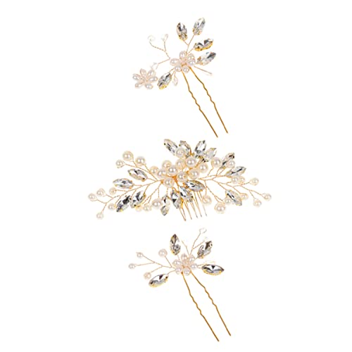 FRCOLOR 1 セット ヘアピン 花嫁 ヘッドピース 結婚式用 ヘア バレッタ 女の子用 パール ヘア コーム パール ヘア アクセサリー ウェディング ヘア クリップ 花嫁用 ブライダル ヘ