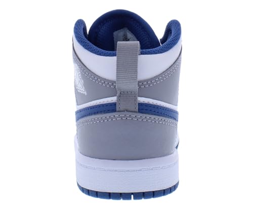 Nike Jordan 1 MID PS Girls Shoes Size 3, Color: Cement Grey/White/True Blue-White3