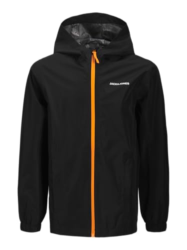 JACK & JONES Jjeflynn Veste de pluie Sn Jnr pour homme, Noir, numeric_152