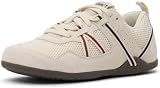 Xero Shoes Men's Prio Barefoot Athletic Sneaker, Whitecap Gray/Navy/Brick, 11