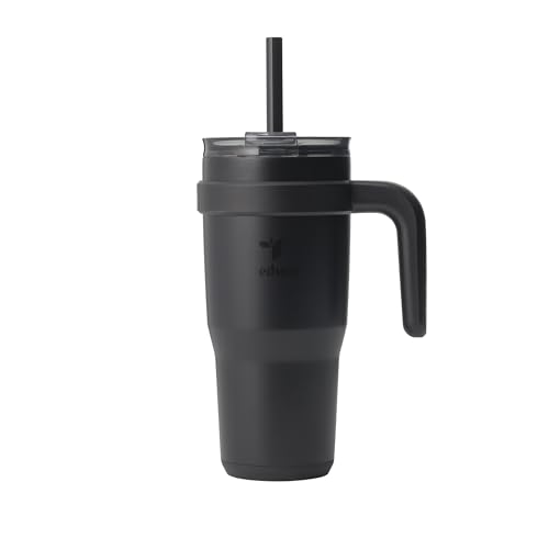 reduce 2.0 Tumbler with Handle - Vacuum Insulated Stainless Steel Mug Sip-It-Your-Way Lid and Straw Keeps Drinks Cold up to 34 Hours Sweat Proof, Dishwasher Safe, BPA Free (24oz, Phantom) (13228-FF)