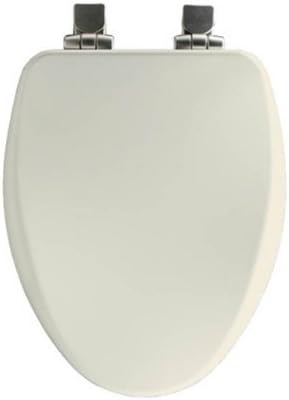 Church 18170NISL 346 Wood Elongated Slow-Close Toilet Seat, Linen
