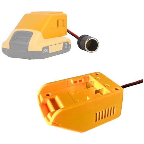 Tonsim - 20V to 12V Battery Adapter for Dewalt - Step Down Converter for Dewalt 20V to 12V with Cigarette Lighter Connector for Car Appliances – Compatible with All Dewalt 20V Batteries Cover