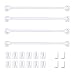 YUESUO - Barras de vitra, 4 unidades, extensibles, barras de cortina sin taladrar ni tornillos, barras de vitra con gancho adhesivo (40-70 cm), color blanco