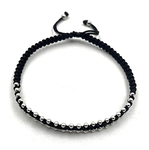 Adjustable Thread Artificial Silver Beads Anklet for Girls