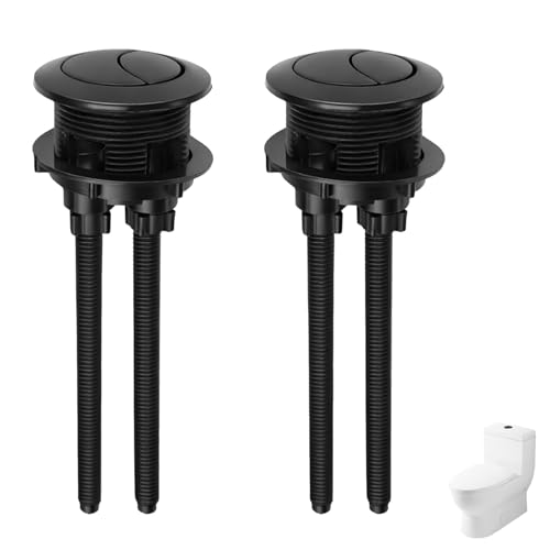 2PCS Black Dual Flush Toilet Push Button Replacement, 38mm Black Toilet Flush Button Ideal Standard Dual for Tank Repair Stylish and Durable Bathroom Upgrades